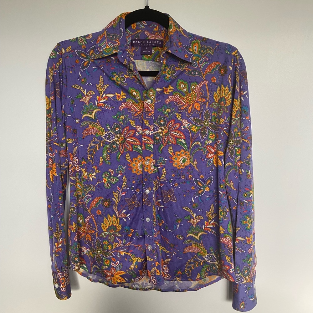 Ralph Lauren | "Purple Label" Paisley Silk Top